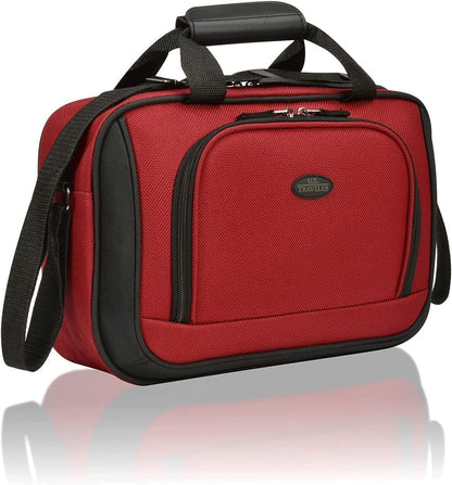 U.S. Traveler 2 Piece Expandable Softside Luggage Set 21" Carry on Tote Bag Red