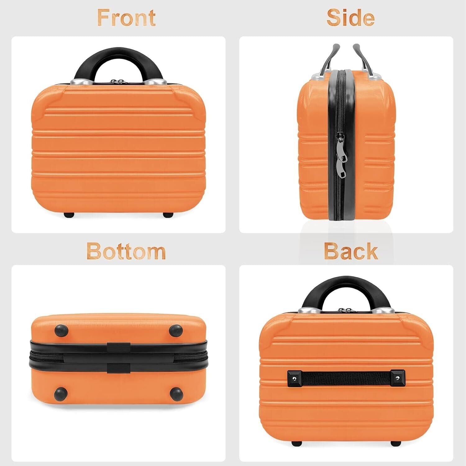 Feybaul 2 Piece Luggage Set Hardcase Carry on Spinner TSA Lock Orange 20" 14"